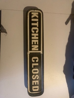 Parisloft Kitchen Open/Closed Metal Sign White 12''x4.8''