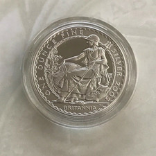~Simply Coins~ 2005 SILVER PROOF BRITANNIA 1OZ 2 POUNDS COIN