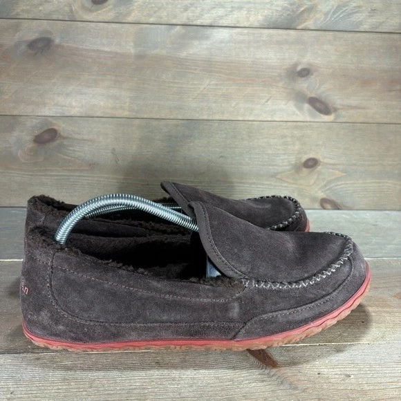 ll bean mountain mens size 10 shoes brown suede sherpa lined slippers - Image 2 of 4