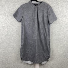 Banana Republic Shirt Dress Womens 10 Gray Short Sleeve Collared Work Office