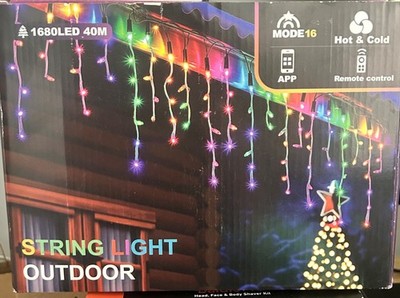 Christmas String Lights Outdoor - 131Ft/40M 1680 LED 8 Modes with Remote Control