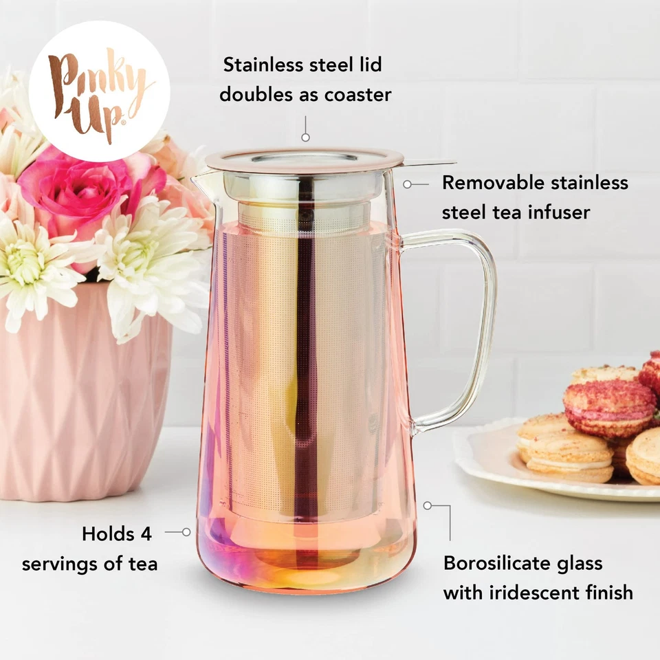 Annika Glass Teapot - Tea Glass Pot Infuser and Tea Kettle for Loose Tea, 33o... - Image 2 of 4