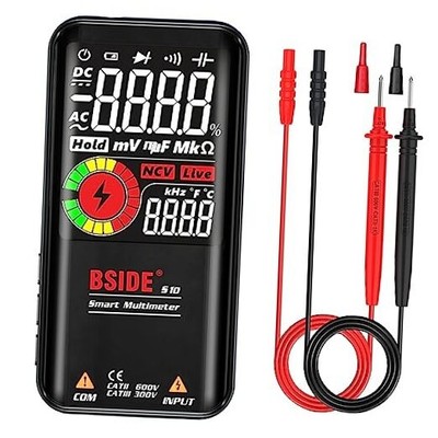 BSIDE Digital Multimeter Color LCD 9999 Counts Auto-Ranging Voltmeter S10 Black