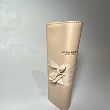 Laura Mercier Makeup Brush Set Black Beige Synthetic Travel Case Tapered Fan