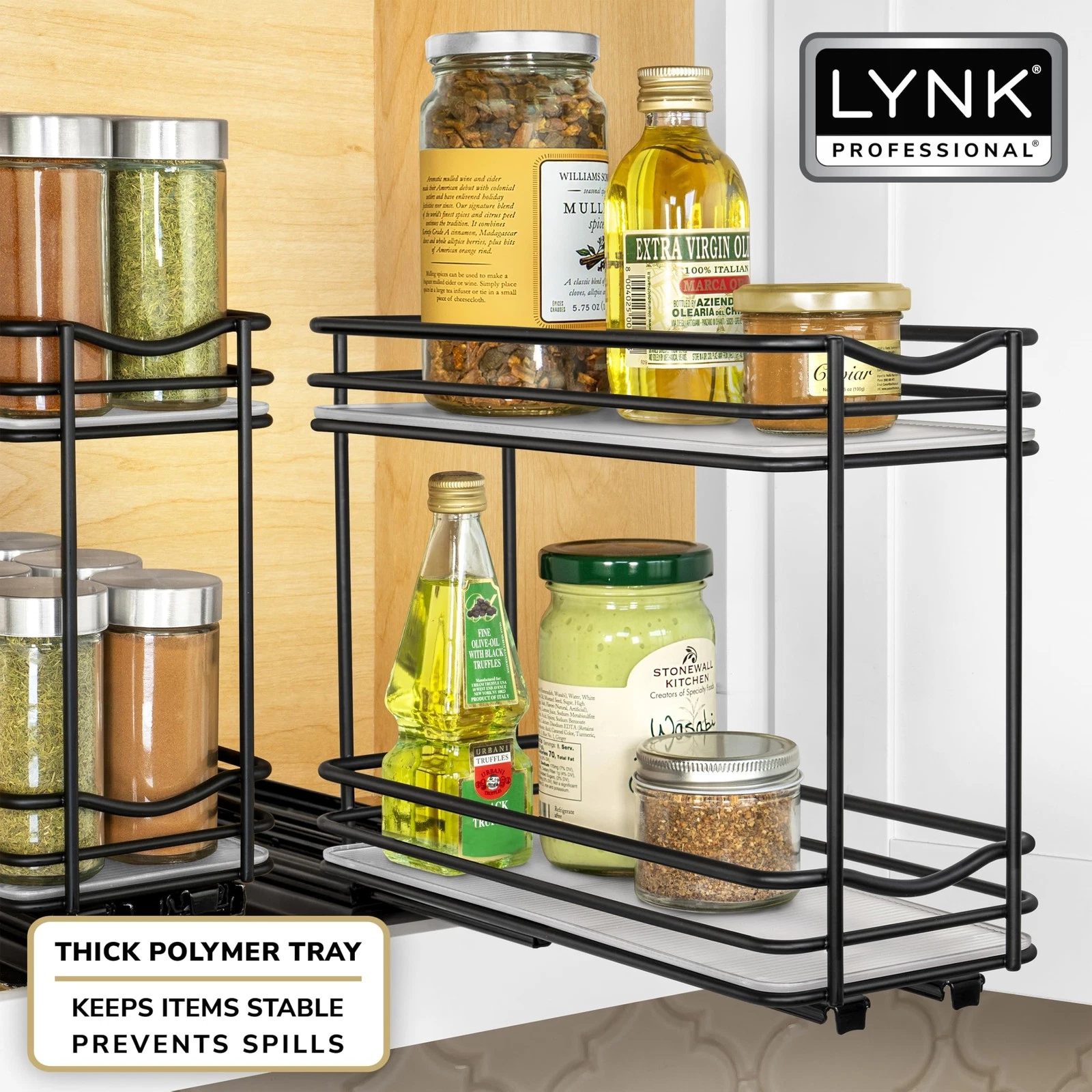 Lynk Professional Pull Out Spice Rack Organizer - Thumbnail 4