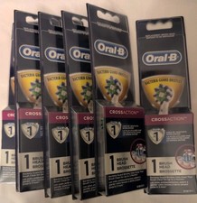 Lot of 6 Oral-B CrossAction Toothbrush Heads Bacteria Guard Bristles Genuine...