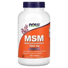 Now Foods MSM Methylsulphonylmethane 1 500 mg 200 Tablets GMP Quality Assured,