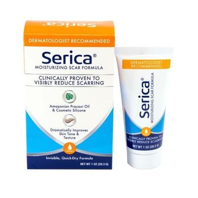 Serica Silicone Scar Gel Moisturizing Clear Formula for Smoother Skin 1 Ounce