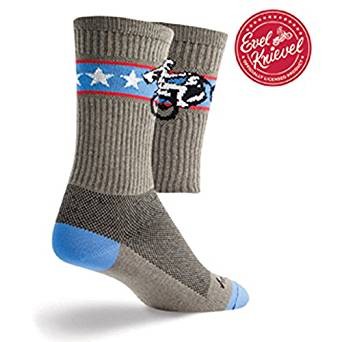 Socks - SockGuy - 6" Crew Wheelie Gray L/XL Cycling/Running 