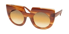 NEW ANDY WOLF DAPHNE SUNGLASSES BROWN FULL-RIM 51-26-140 E METAL & PLASTIC