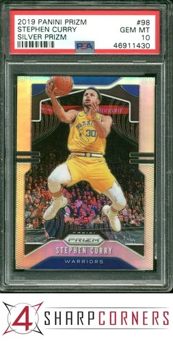 2019 PANINI PRIZM SILVER #98 STEPHEN CURRY WARRIORS PSA 10