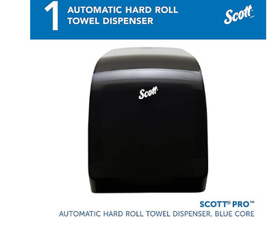 Set of 2 - Scott Pro 34348 Black Automatic Electric Hard Roll Towel Dispenser 