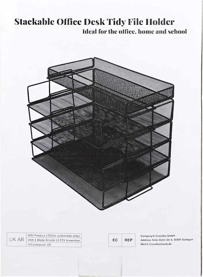 Briefablage Büro Dokumentenablage Schreibtisch Organizer Metall Papierfächer - Bild 4 von 4