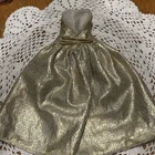 Barbie White Gold Polka Dot Dress , Lucky Ind.  Vintage EUVC