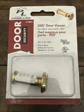 Prime-Line U 9891 Door Viewer, Bore 9/16&rdquo; In. x 200-Degree, Solid  Brass
