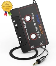 Car Audio Cassette to Aux Adapter 3.5MM Aux Audio Cable Tape Player