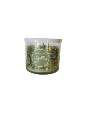 Bath & Body Works Sugared Pine Needles (Eucalyptus) 3 wick Candle Essential Oils