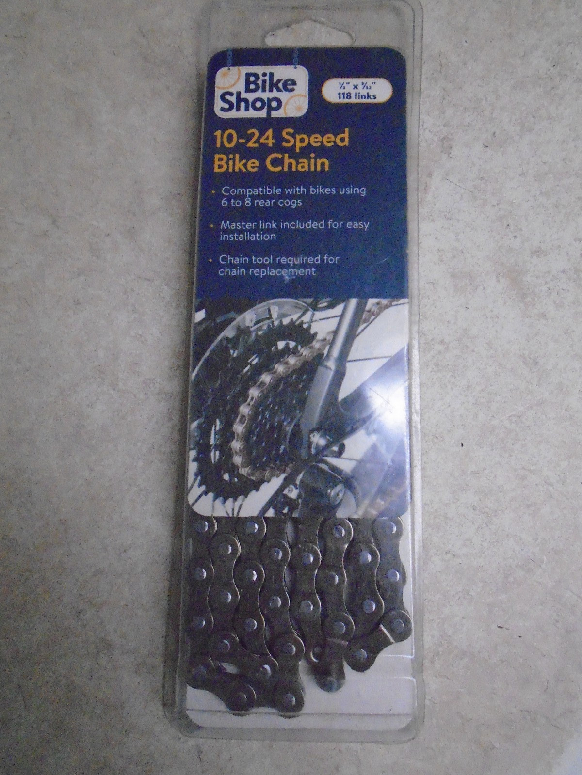 BIKE SHOP 10-24 SPEED BIKE CHAIN NEW IN BOX 1/2" X 3/32 118 LINKS