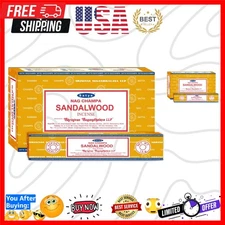 Sandalwood Incense Sticks – 12 Box Value Pack – Hand-Rolled in India – Calmin...