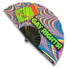 Gay Pride Folding Hand Fans, Funny Large 13" Bamboo Fan with UV Gay Rights