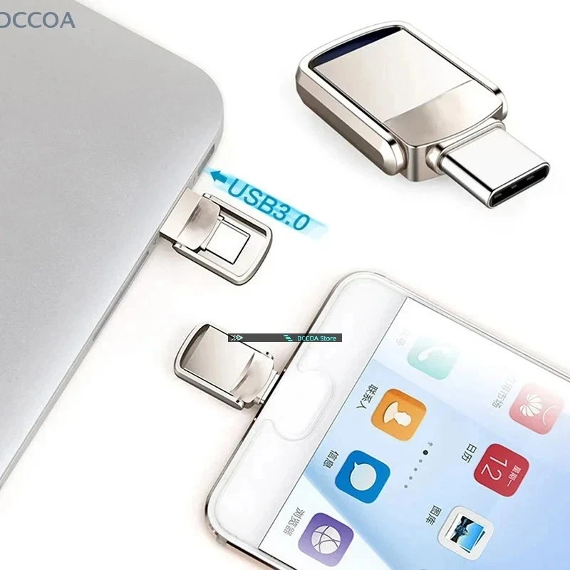 2TB USB 3.2 Flash Drive Type C Metal U Disk High Speed Memory Stick Data Storage