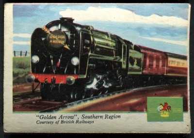 Trade Card, A&BC Kaugummi, Eisenbahnquiz, 1959, Golden Arrow, Southern Region, #26