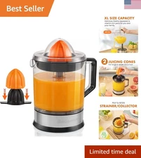 Easy-to-Use 1.2L Citrus Juicer with Dishwasher Safe Parts - Stylish Black Finish