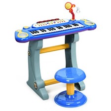 37 Key Electronic Keyboard Kids Toy Piano MP3 Input with Microphone  Stool