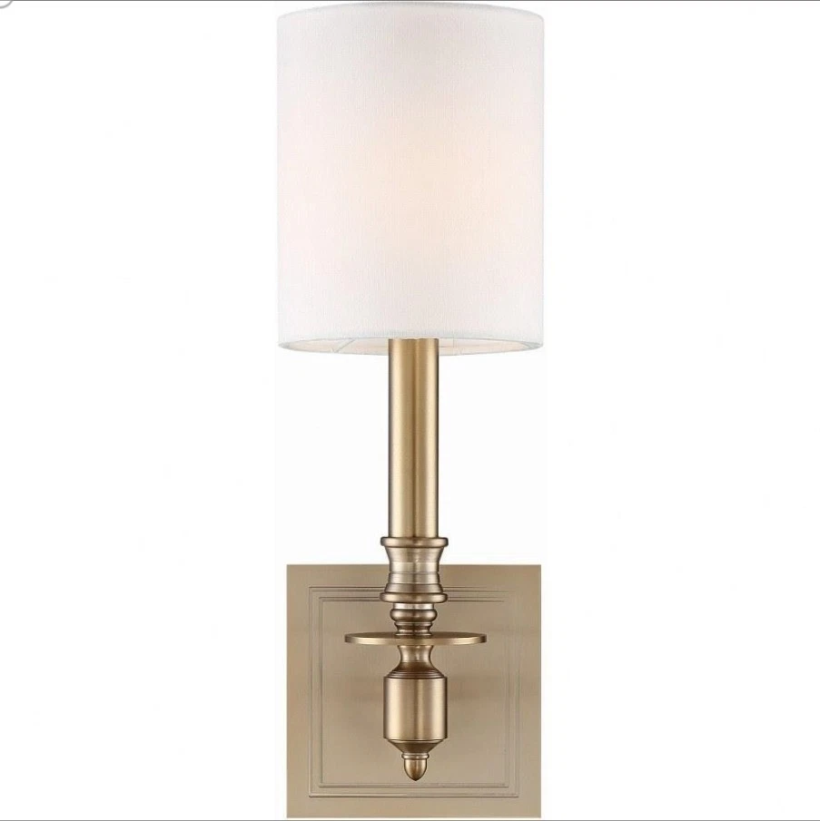 Aplique de pared Crystorama Lighting Group LLO-481 Brass Lloyd luz única 14"H Foto 2 de 3