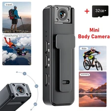 HD Mini Police Body Camera Video Audio Recorder Pocket Night Vision w/32GB Card