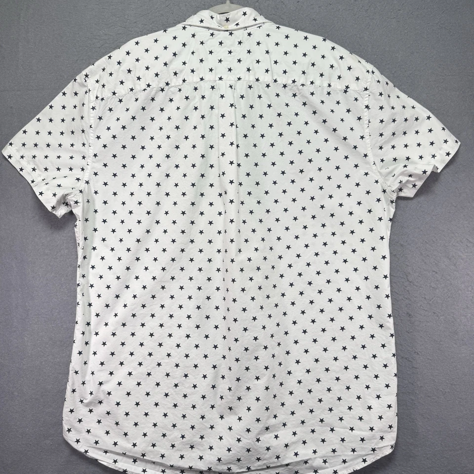 Tommy Hilfiger Shirt Adult 3XL White Blue Stars Custum Fit Short Sleeve Casual - Image 3 of 4