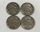 Lot of 4 Indian Head Buffalo Nickel Coins Dated 1930