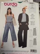 Burda 6436 Sewing pattern Misses Pants or capri, Sizes 8-18 UNCUT