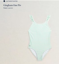 POLO RALPH LAUREN GIRLS SIZE 8 GINGHAM BATHING SUIT NWT     