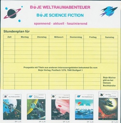 Stundenplan Reklame, Boje Verlag, Weltraumabenteuer, Science... - 10748005