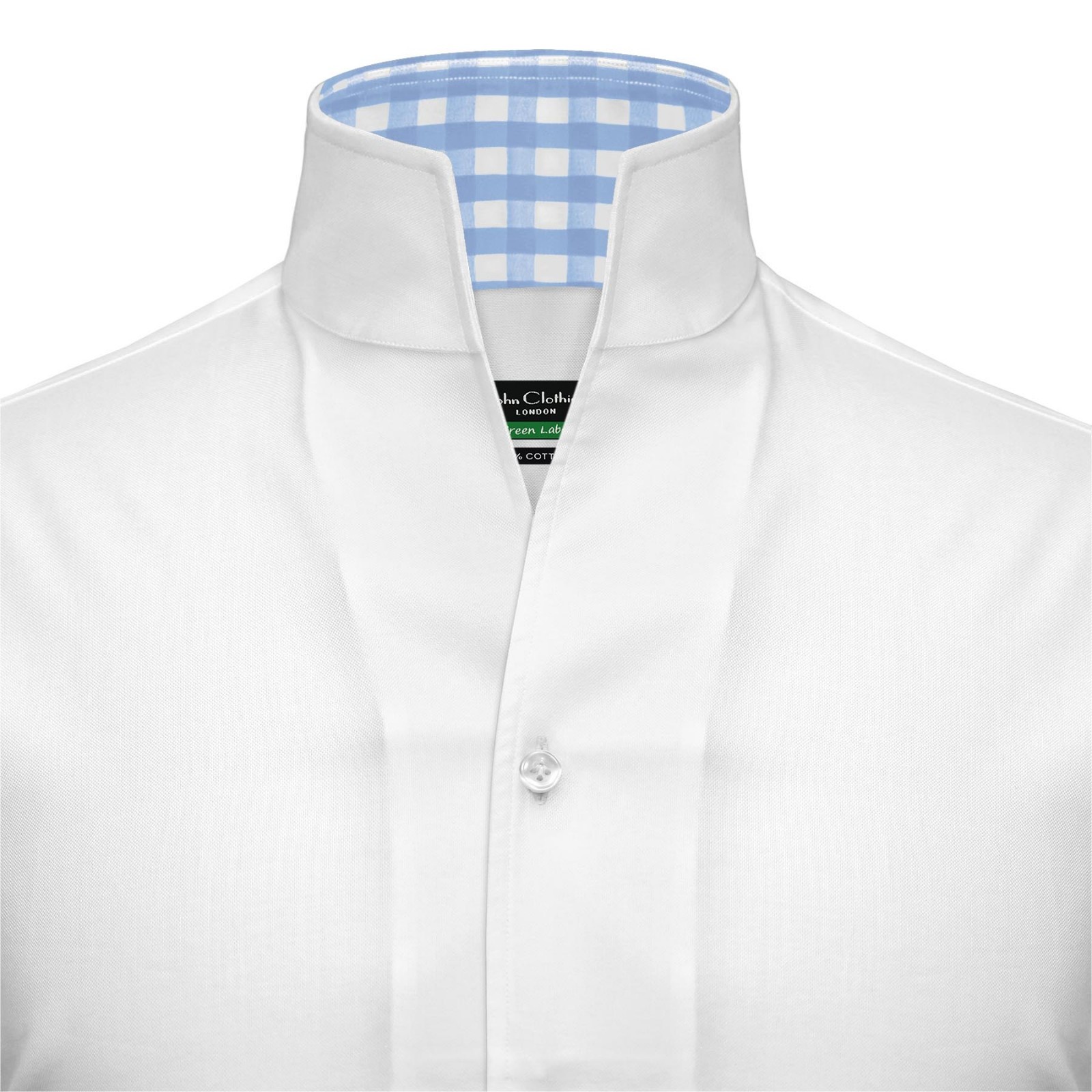 Men's Mandarin Formal White Cotton Shirt High Open One Piece V Collar Buttonless