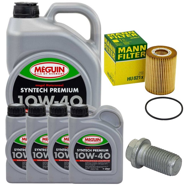 MotoröL Filter Set 10W-40 Meguin 9 Liter + Schraube FüR Mercedes R-Klasse W251-image