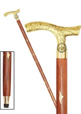 Brass Designer Walking Stick Men  Women Canes and Wooden 37 inch Handle  XSDV