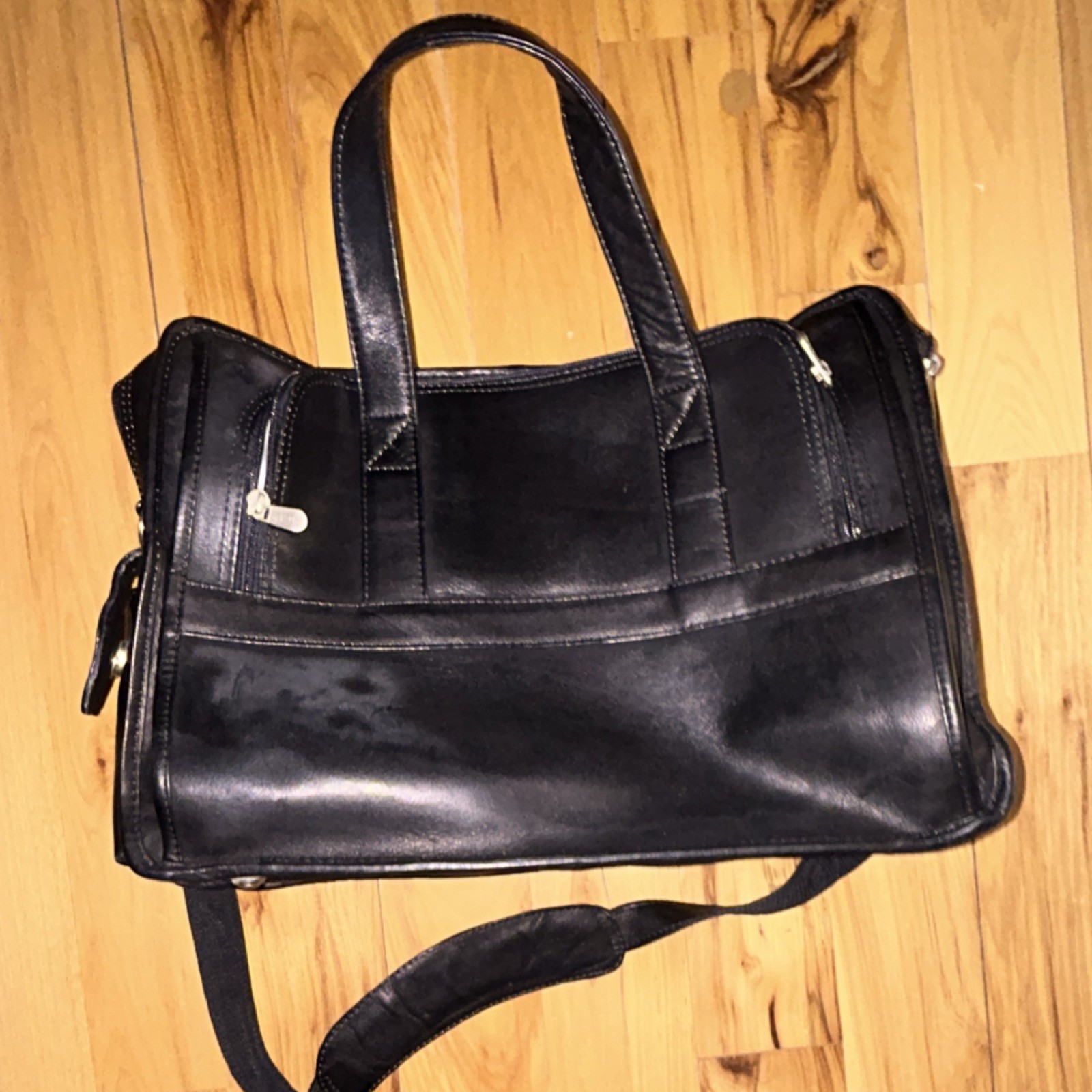 Piel Black Briefcase/Document Case Zip Adjustable… - image 1