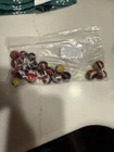 Vintage Agate Milk Glass Red, Brown & Yellow Marbles
