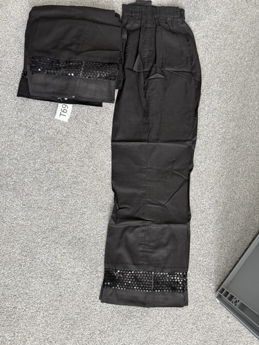 Ladies Black Sequin Trousers Free Size Khaadi Agha Noor Sapphire Inspired - Picture 2 of 2