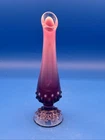 Vtg Fenton Plum Opalesent Hobnail Swung Bud Vase 8 Inches Tall Gorgeous Read Mor