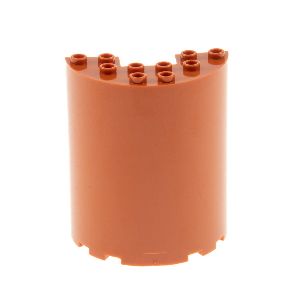 1X Lego Cylinder Half 3X6X6 Dark Orange 1X2 Cut Half 6117860 87926