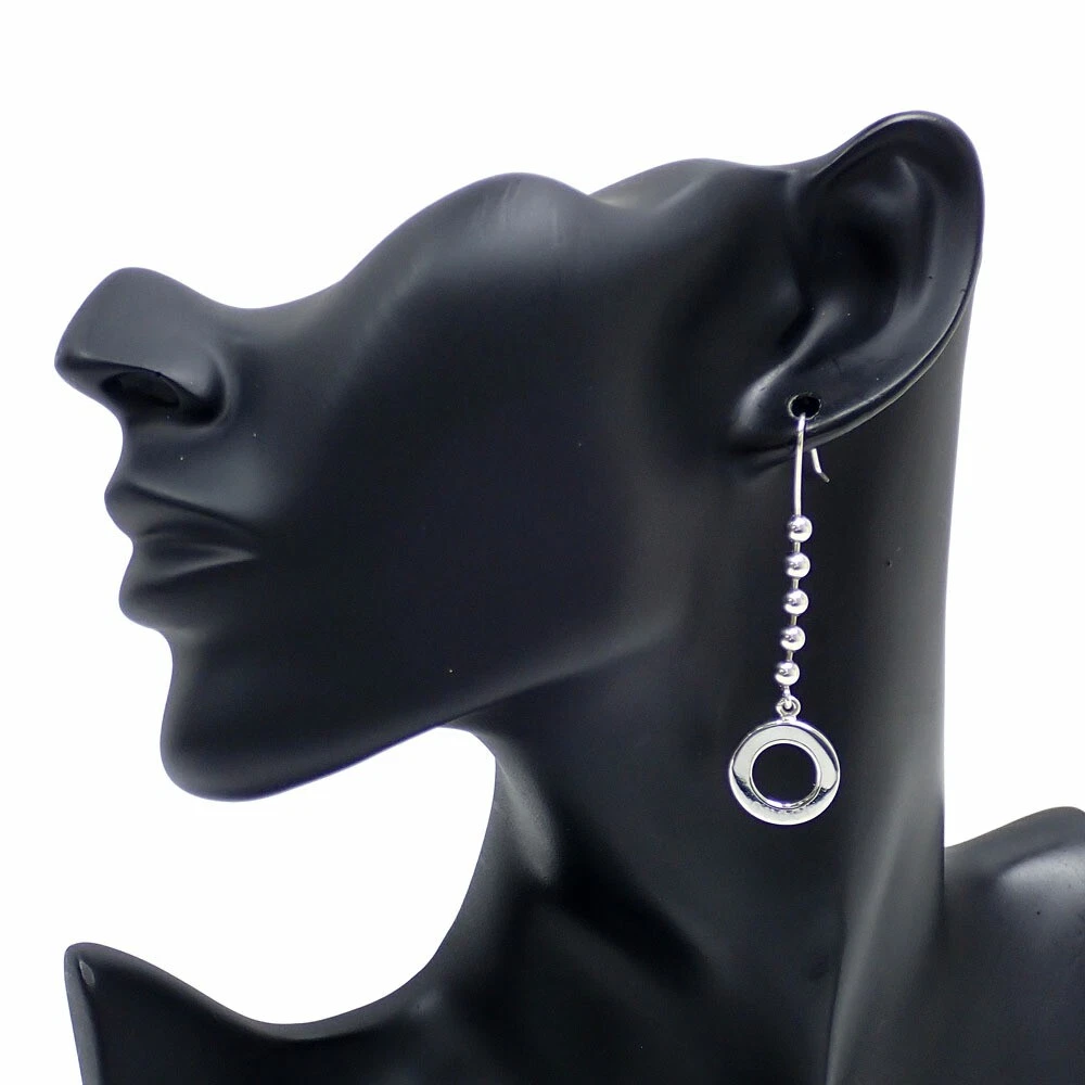 Boucles d'oreilles GUCCI cercle boule chaîne crochet SV925 8,8 g argent femme accessoires