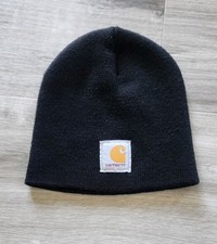 Carhartt LOGO Youth Beanie Hat One Size Fits Most Black Excellent Condition