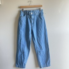 Ayr "The Hooky" High Rise Pleated Cotton/Hemp Size 28 Light Blue