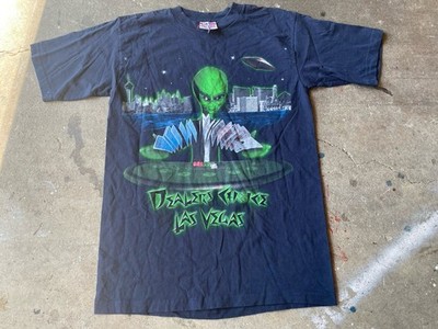 Vintage Alien Las Vegas Dealers Choice Tee UFO ET 90s Rare T Shirt