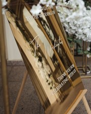 Gold Mirror Acrylic Wedding Welcome Sign - Wedding Reception Sign -Wedding Decor