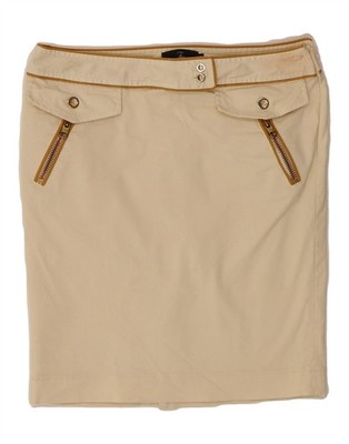 Fay Damen Bleistiftrock IT 40 Small W28 Beige Baumwolle CA09