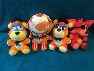 FNAF Security Breach Freddy Foxy Sundrop Funko 6'' Plush Lot Of 4 Five Nights